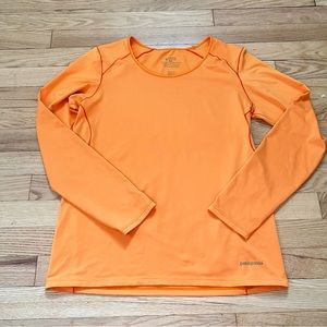 Patagonia Shirt Womens Medium Orange Long Sleeve Tunic Outdoor Hiking